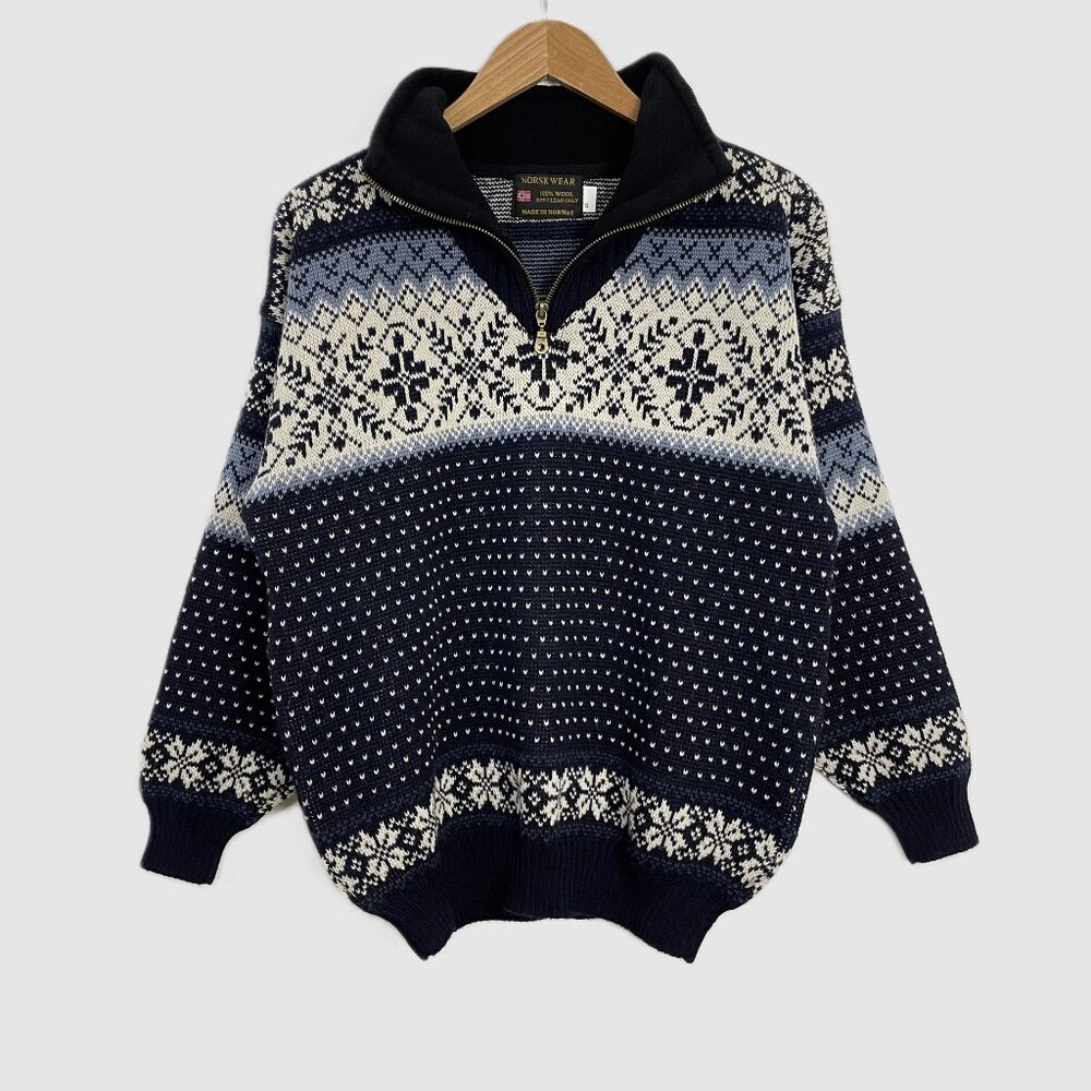 Norsk Wear Vintage Norwegian Fair Isle Wool Sweater